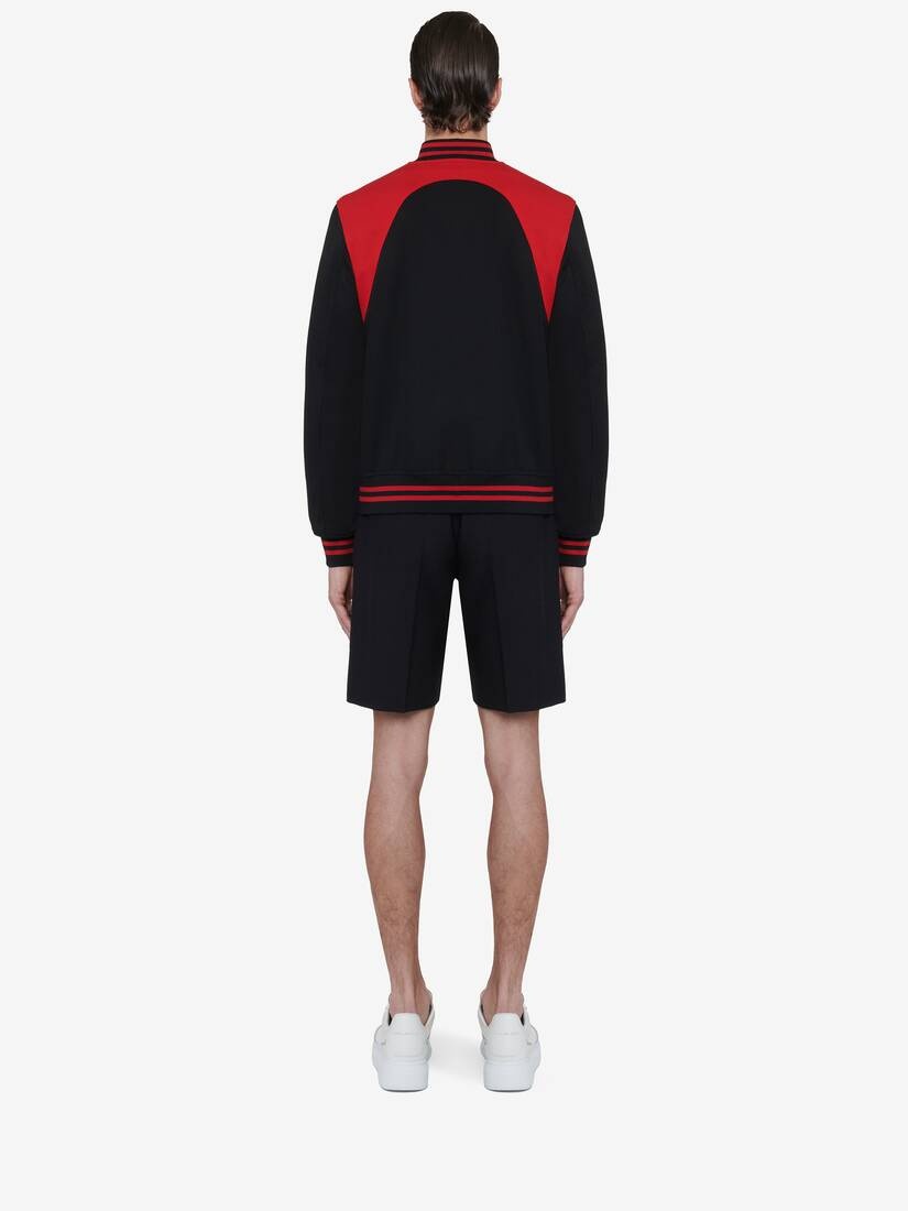 Men's Reversible Harness Bomber Jacket in Black - 7