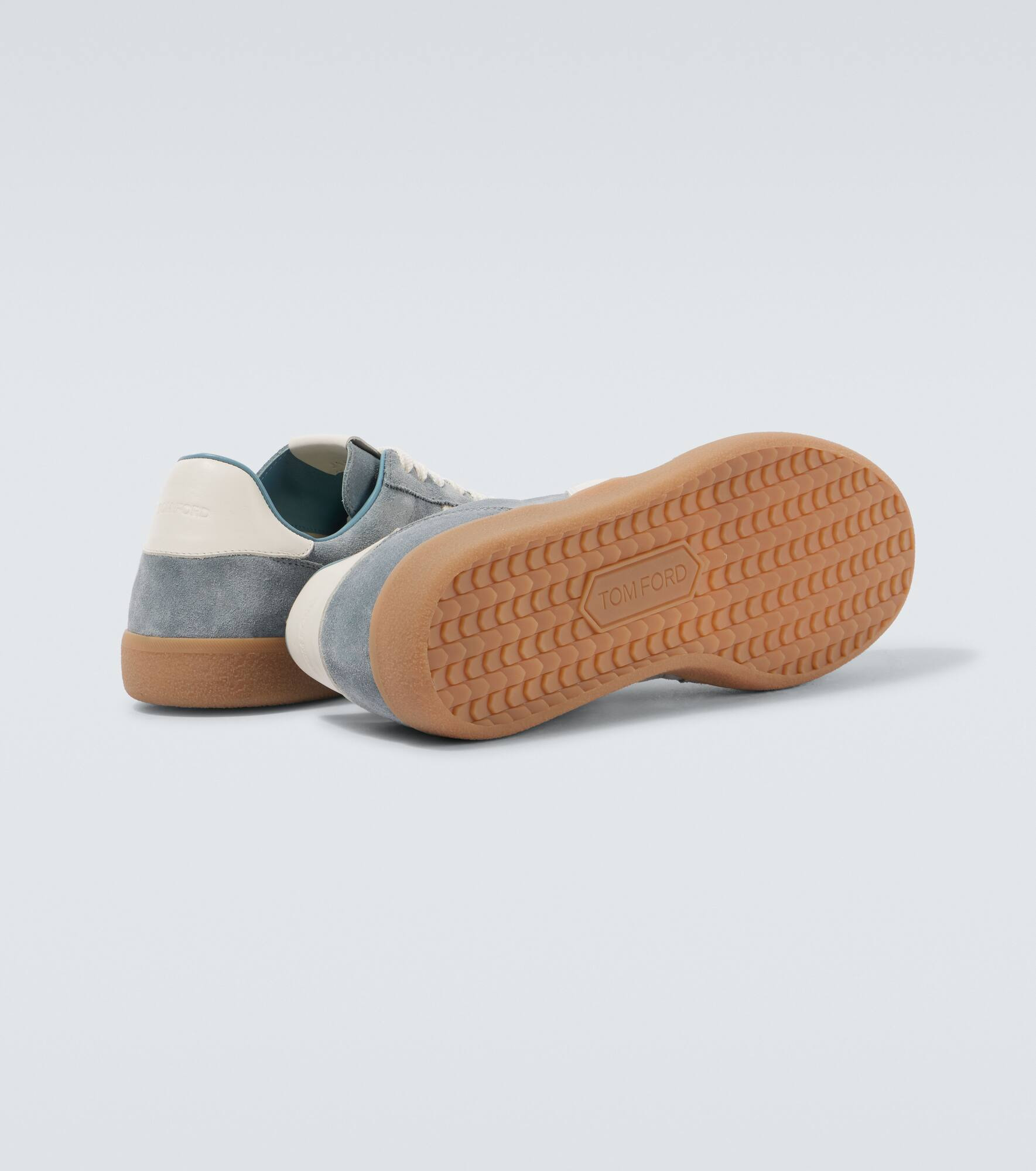Archer leather-trimmed suede sneakers - 7