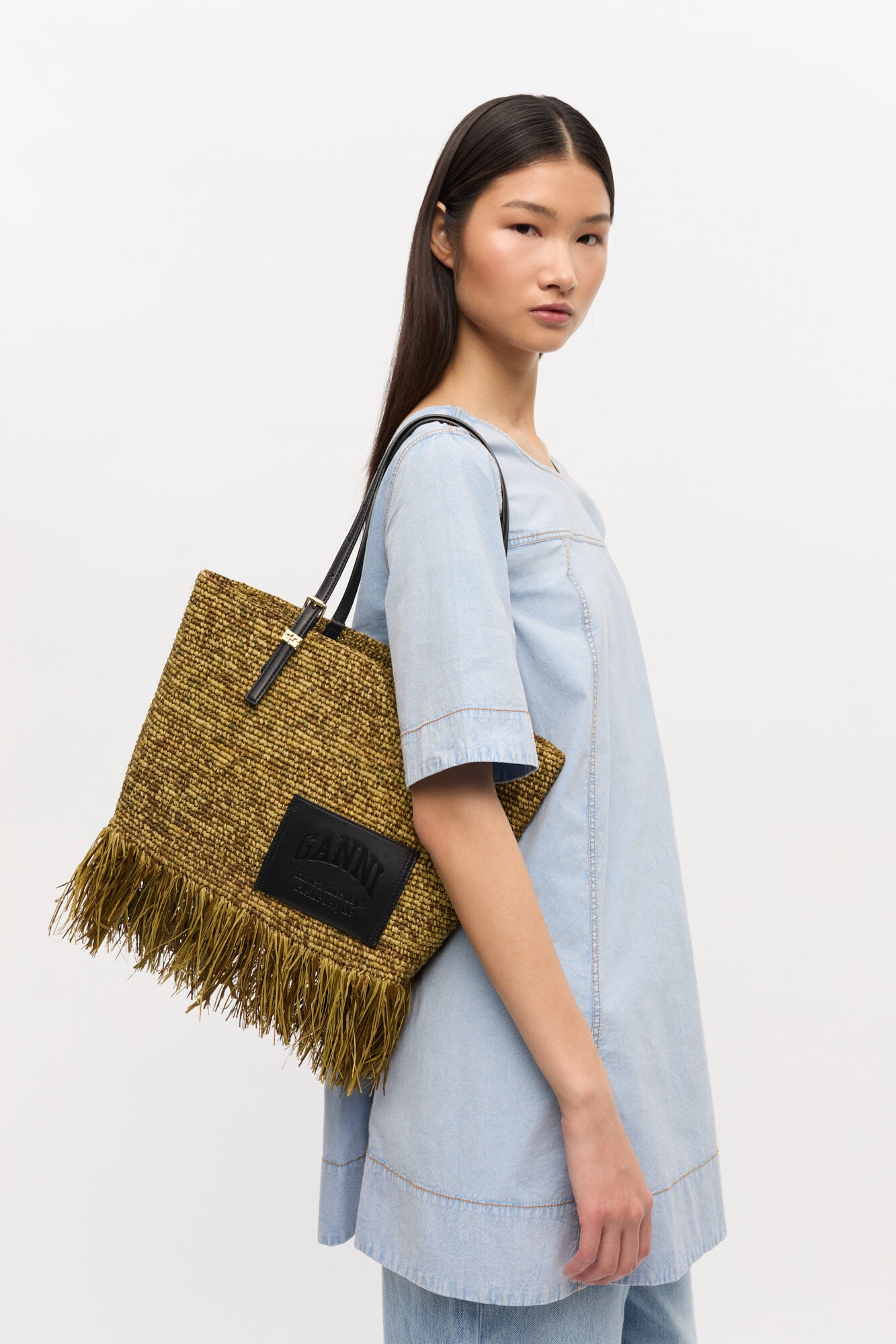 RAFFIA TOTE FRINGES BAG SMALL - 6