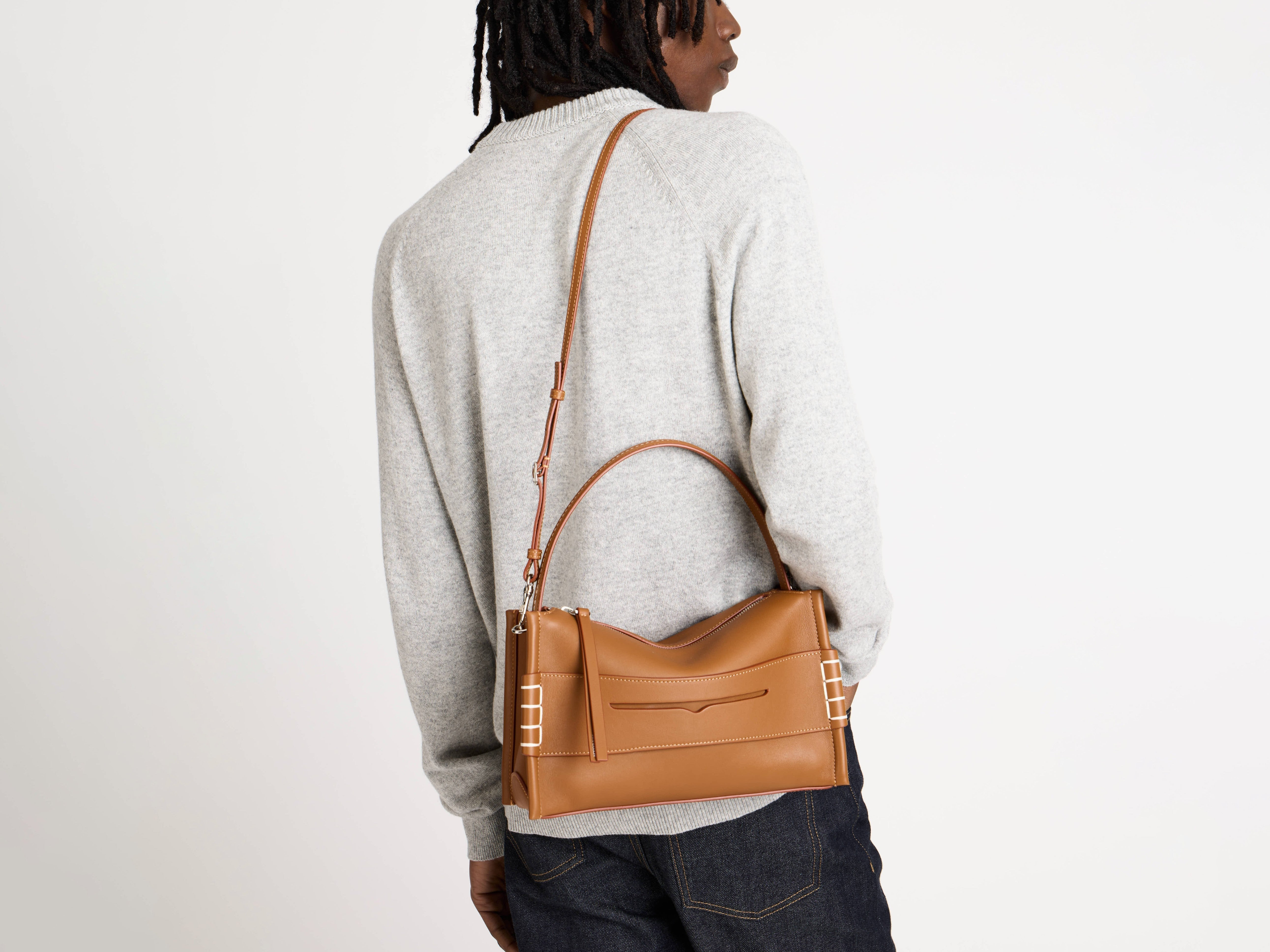 LOAFER BAG IN TAN LEATHER - 4