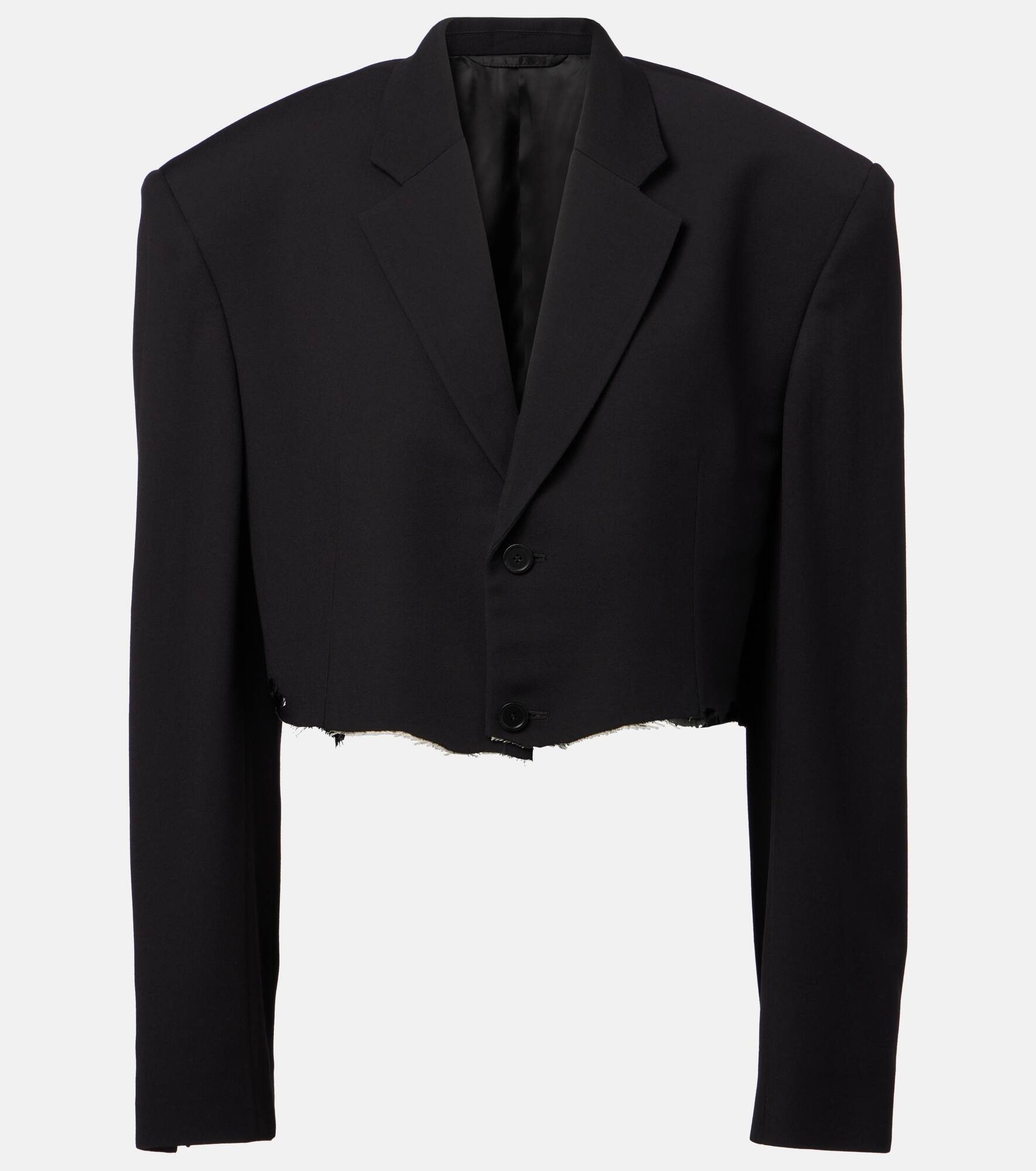 Cropped distressed blazer - 1