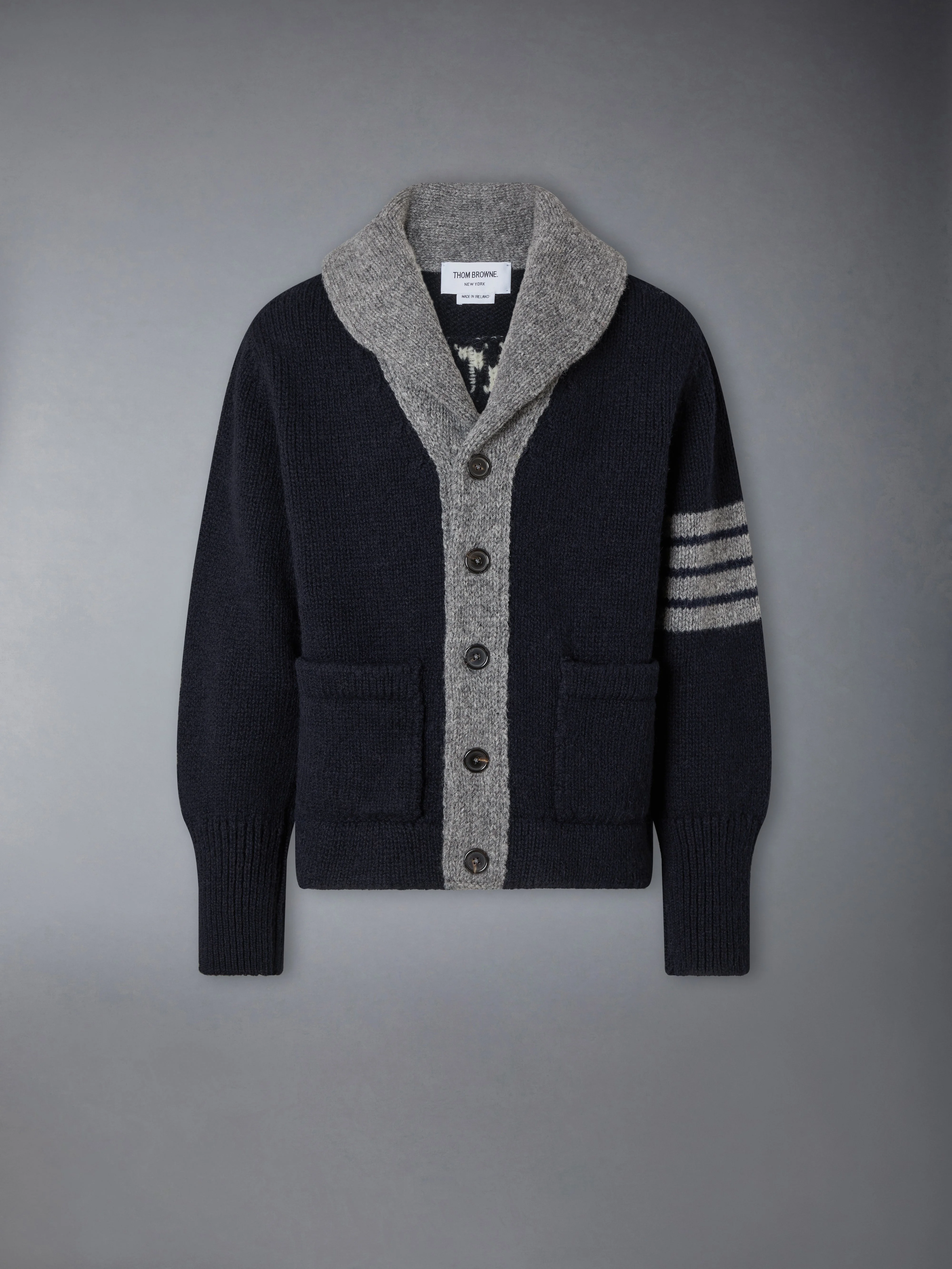 BROWNE 65 INTARSIA CARDIGAN JACKET - 1