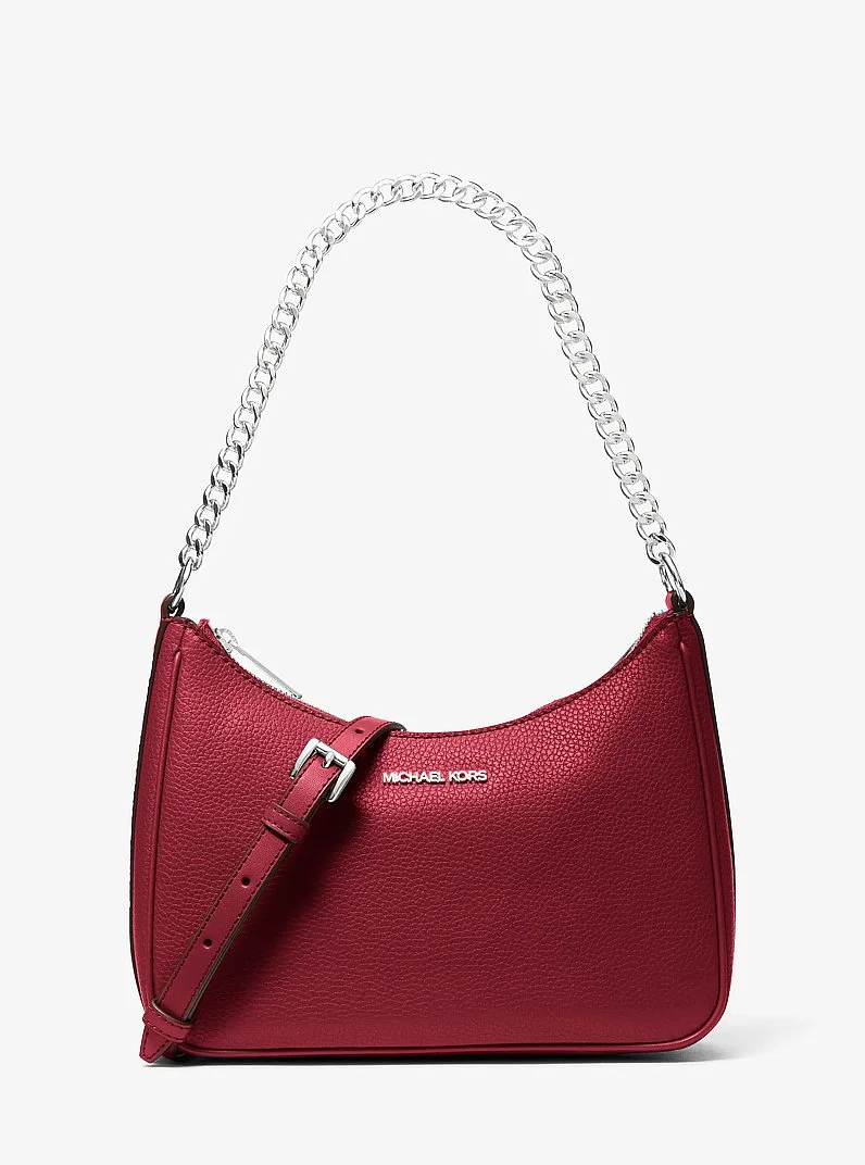Jet Set Large Pebbled Leather Convertible Crossbody Bag - 1