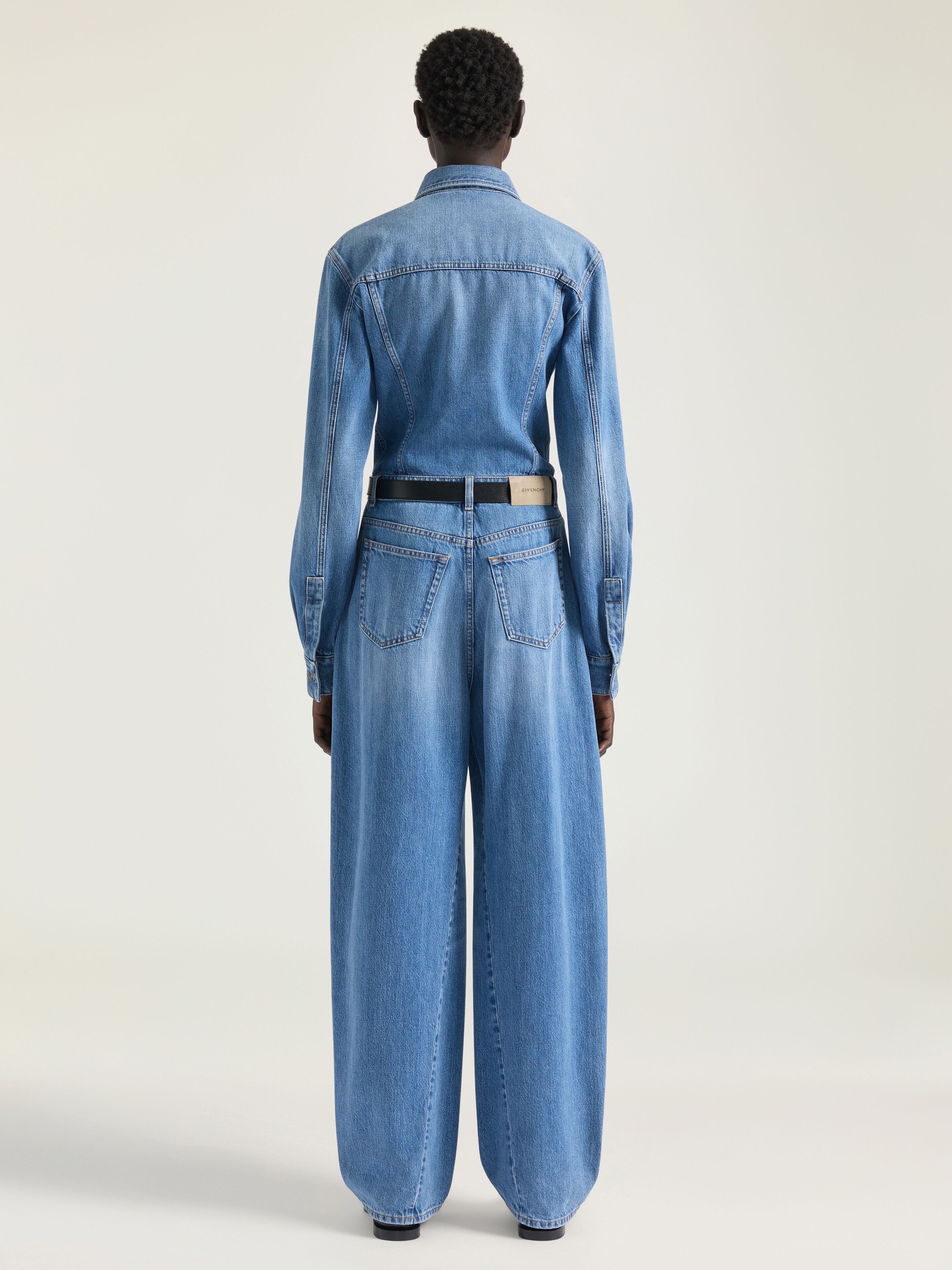 JUMPSUIT IN WASHED DENIM - 3