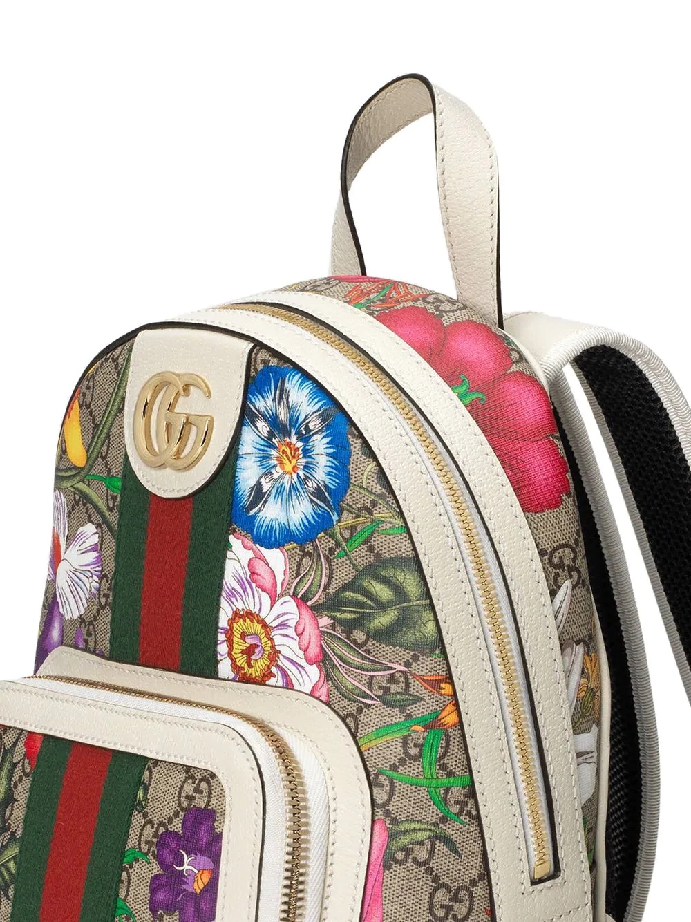 flora print monogram backpack - 3