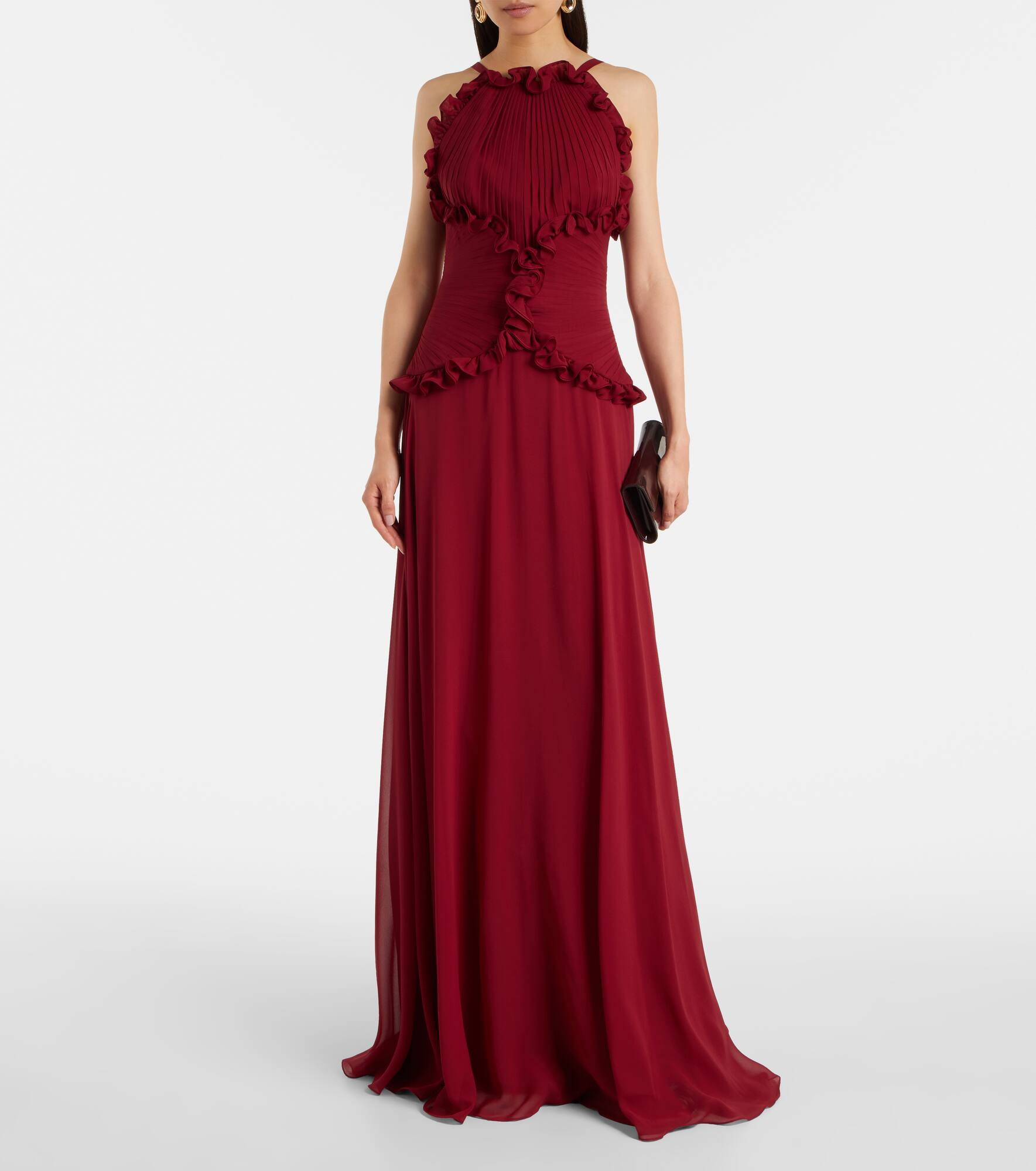 Ruffled silk georgette gown - 2