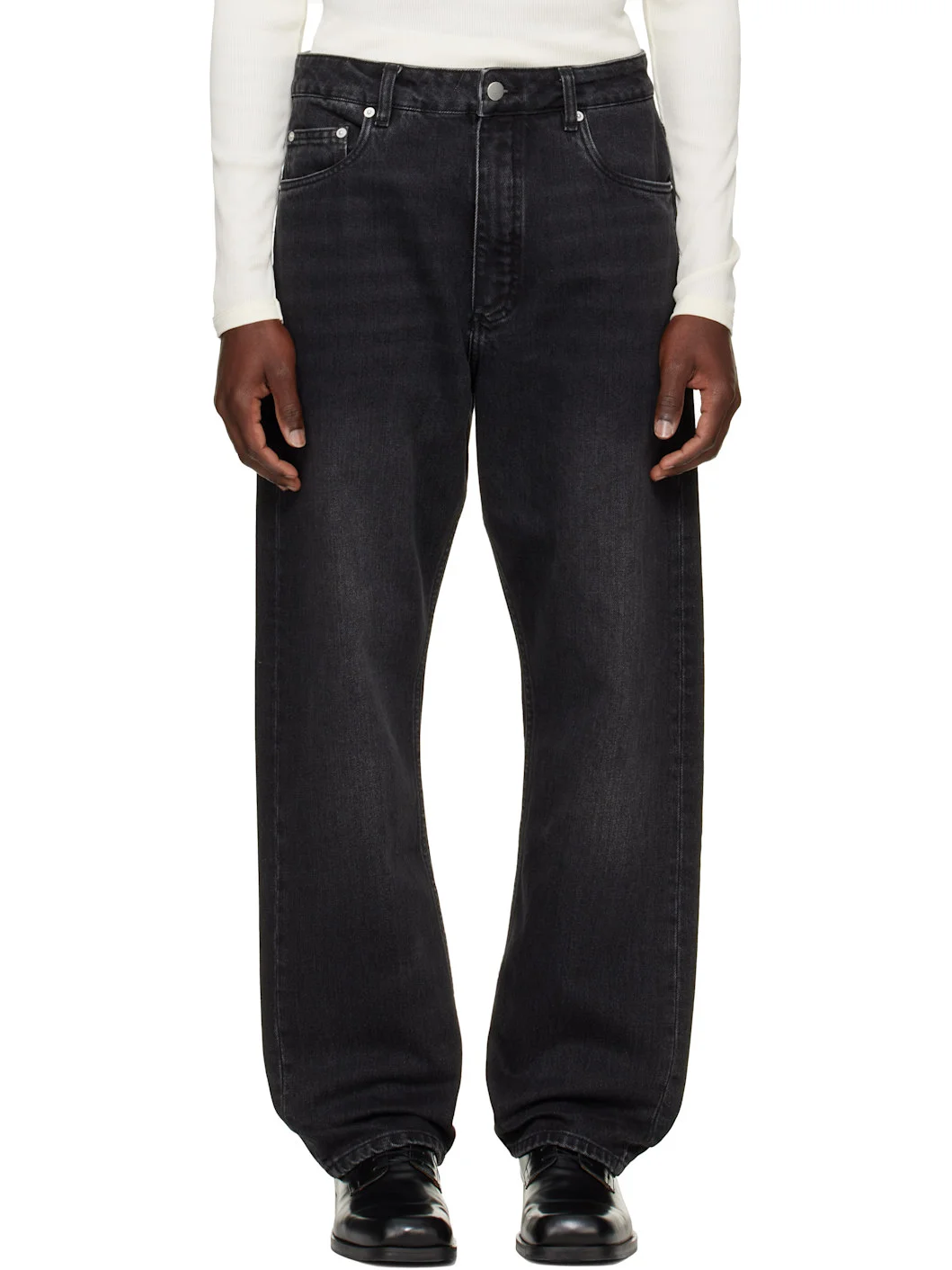 Black Riso Straight Leg Jeans - 1