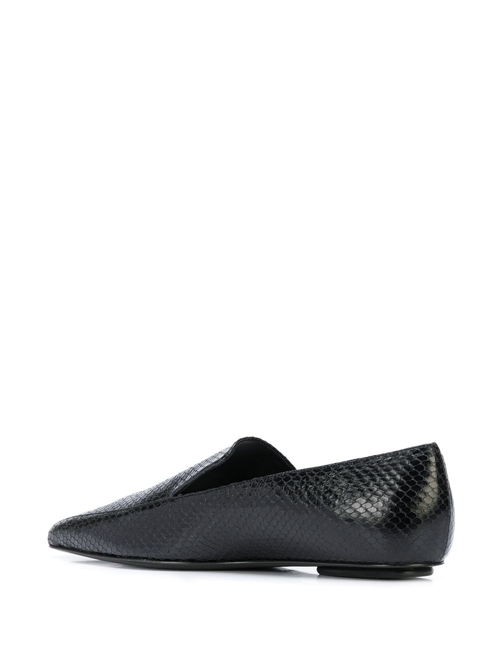 embossed square-toe loafers - 3