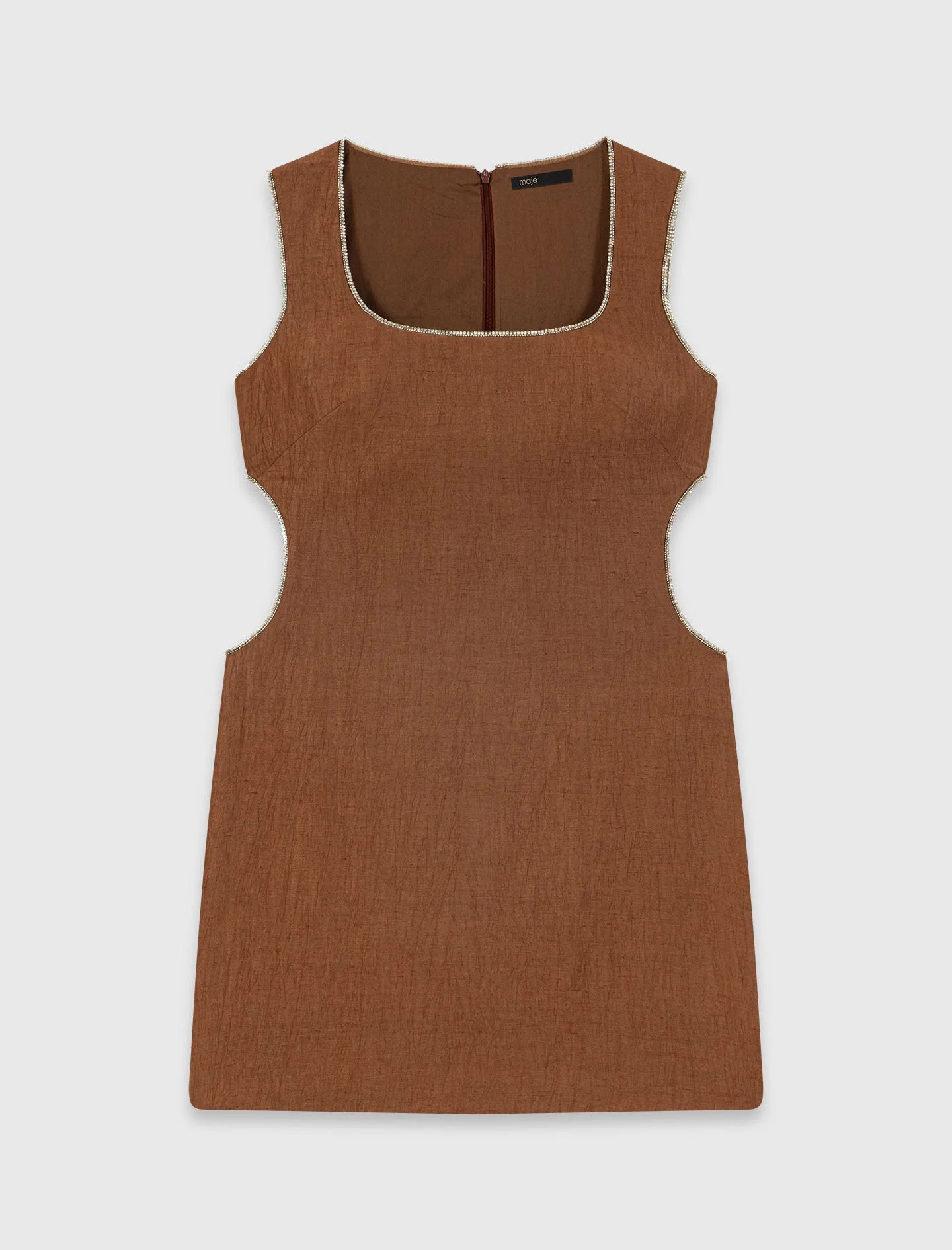 Short linen-blend dress - 1