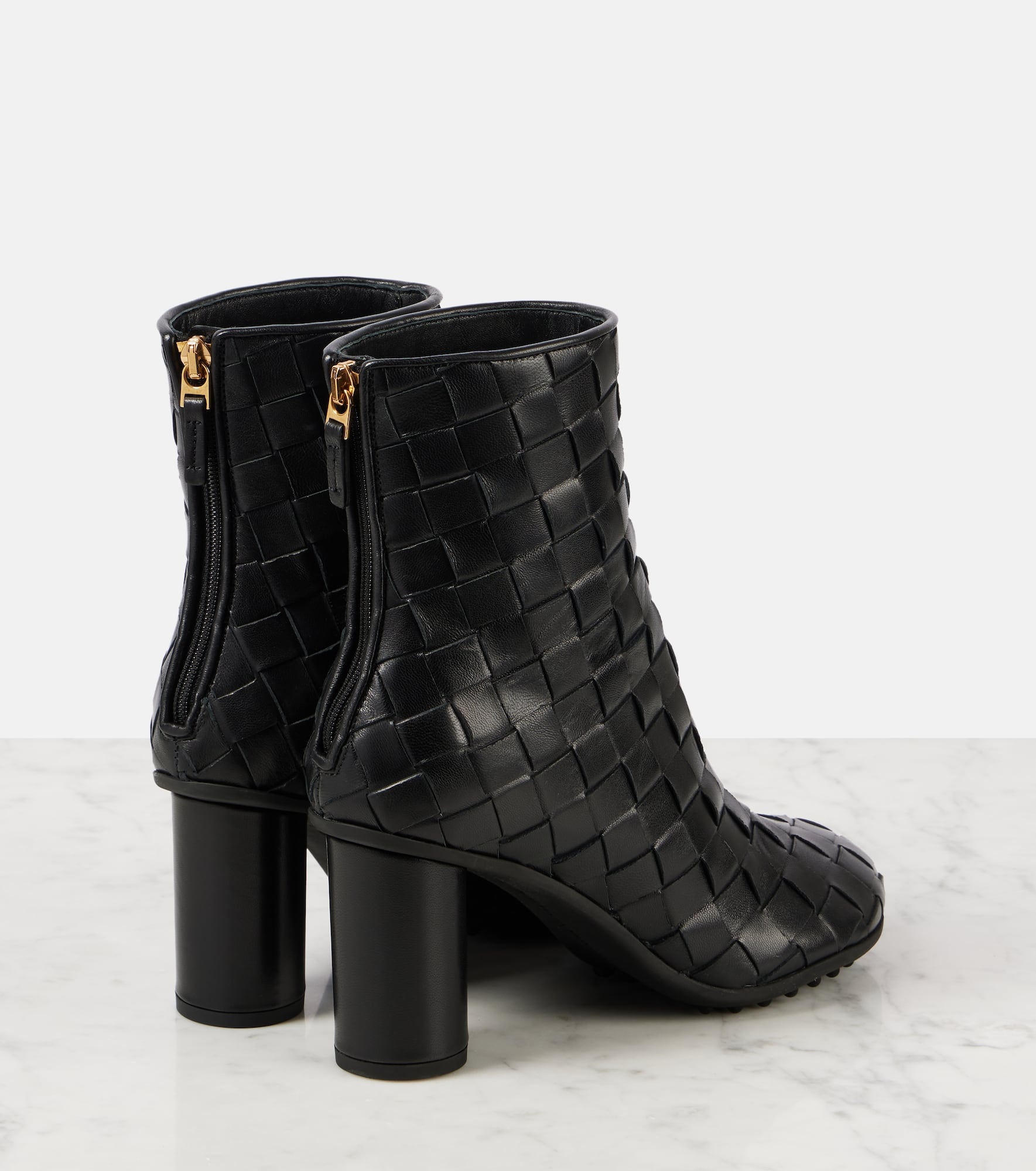 Intrecciato leather ankle boots - 2