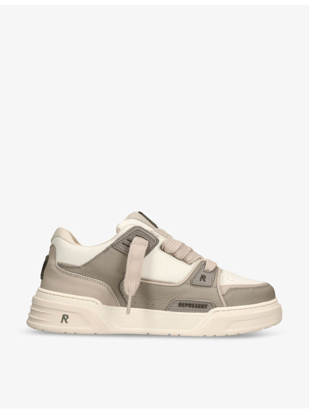 Studio panelled leather mid-top trainers - 1