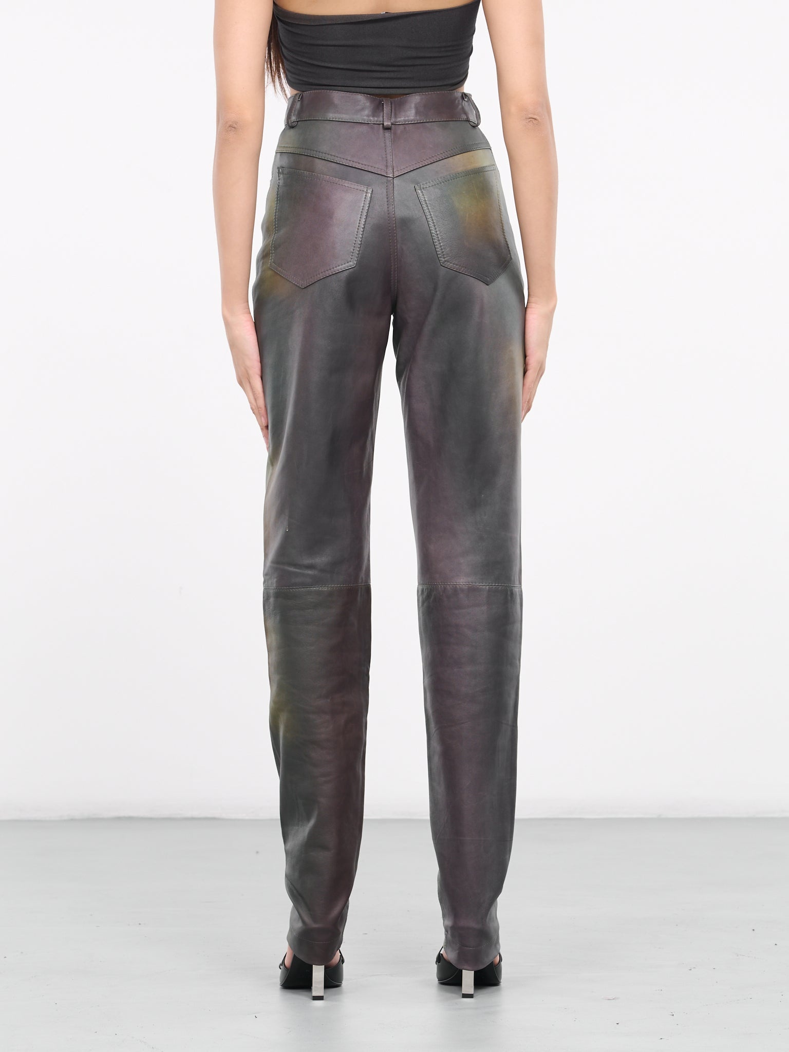 Printed Leather Pants - 3