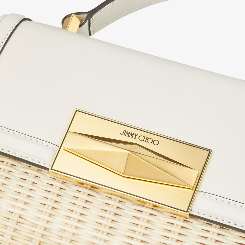 Diamond Top Handle
Natural/Latte Wicker and Leather Top Handle Bag 4