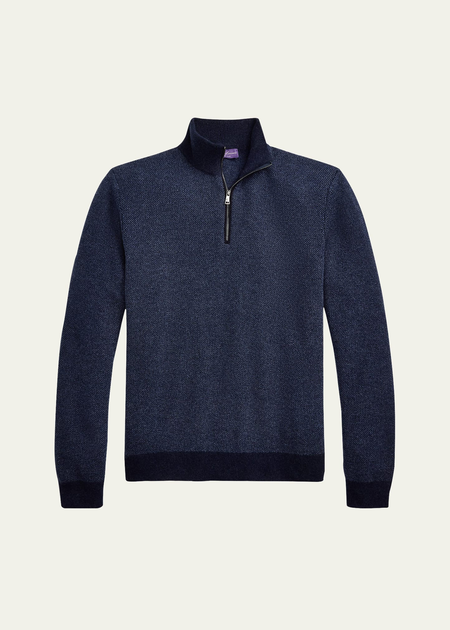 Men's Cashmere Half-Zip Sweater - 1