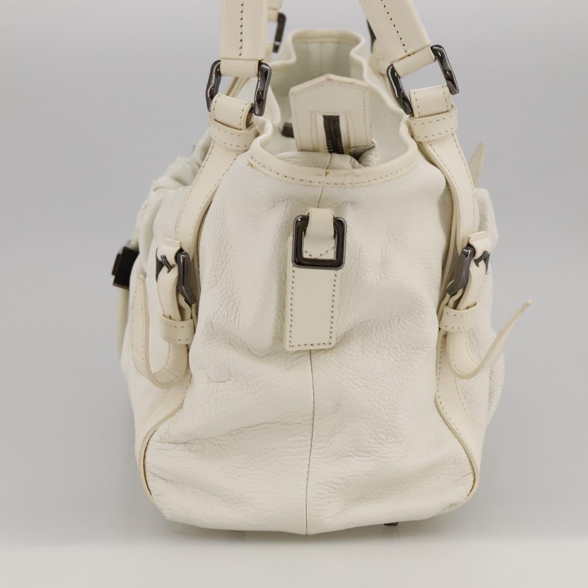 Burberry Tote Bag Leather White - 3