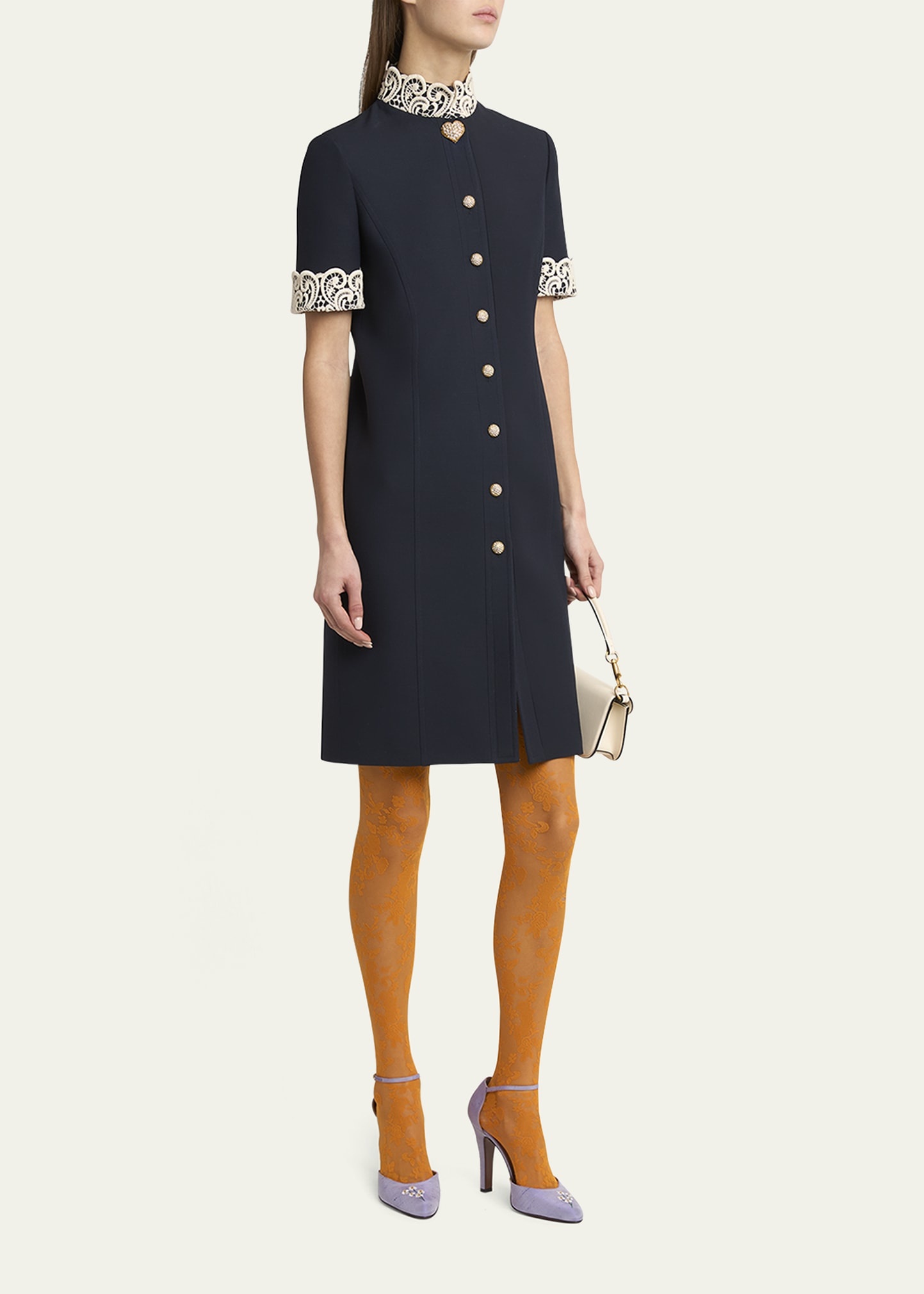 Embellished Lace-Trim Dress - 2