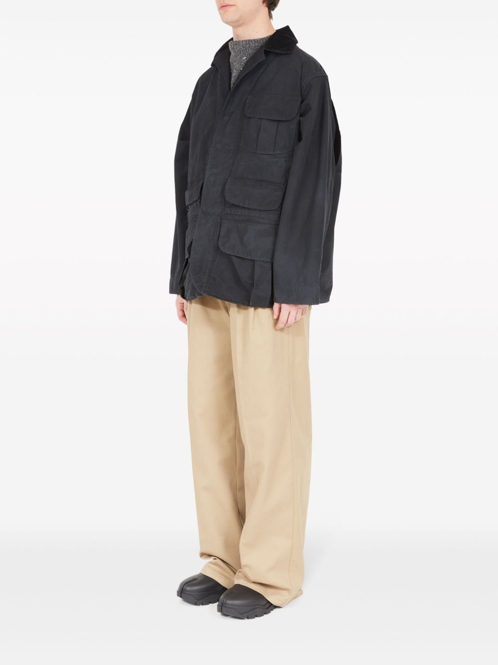 waxed cotton utility jacket - 6