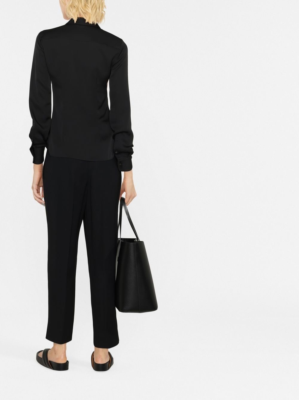 silk concealed placket shirt - 4