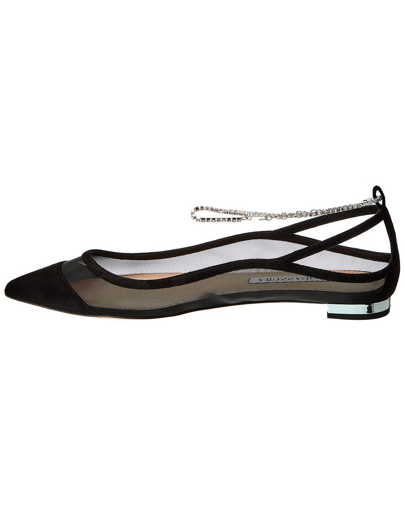 AQUAZZURA Aquazzura Secret Affair Suede-Trim Flat outlook