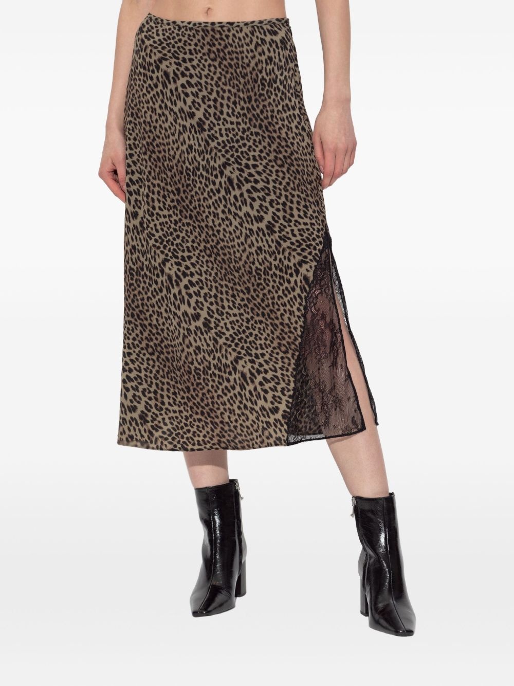 lace-insert skirt - 3