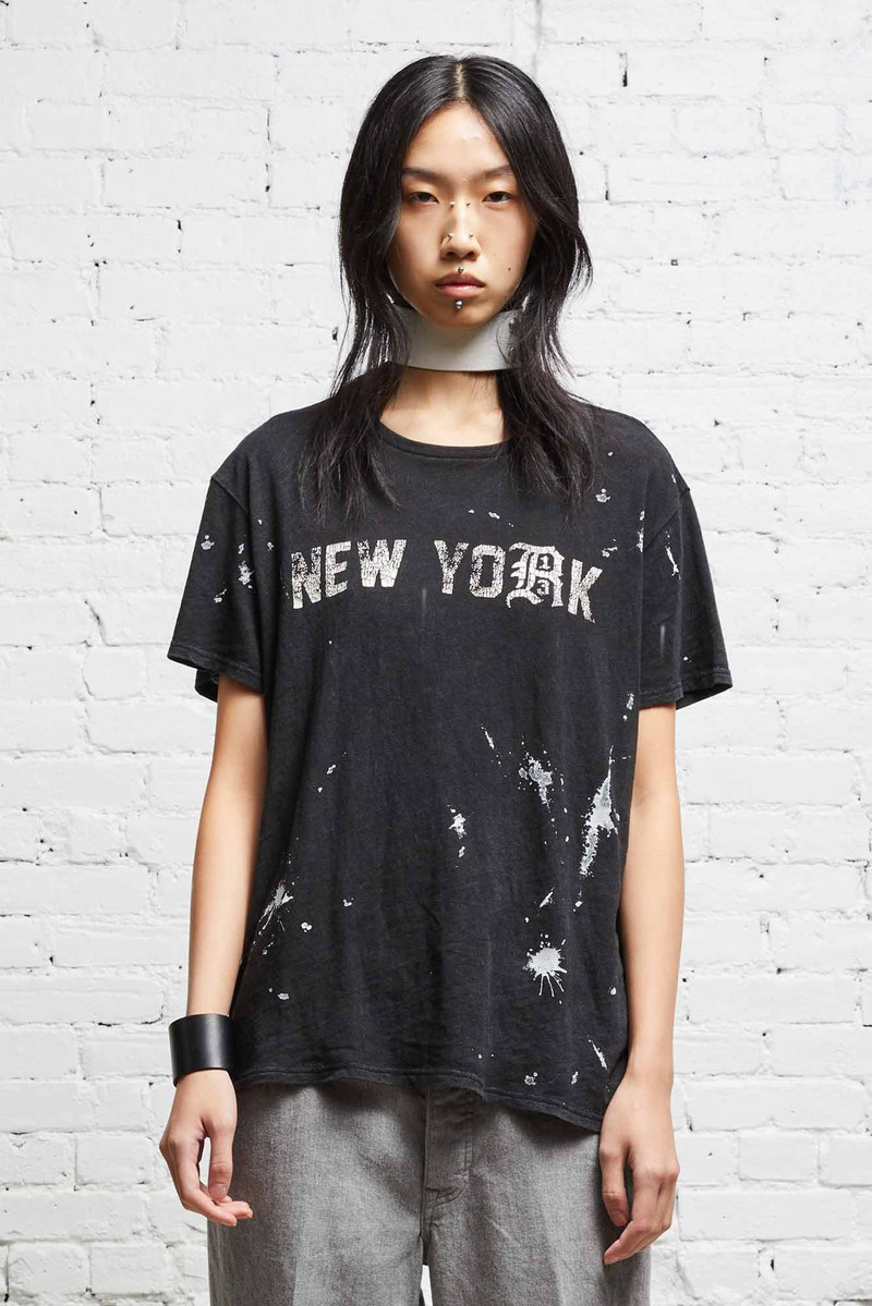 R13 R13 NEW YORK BOY T - ACID BLACK outlook