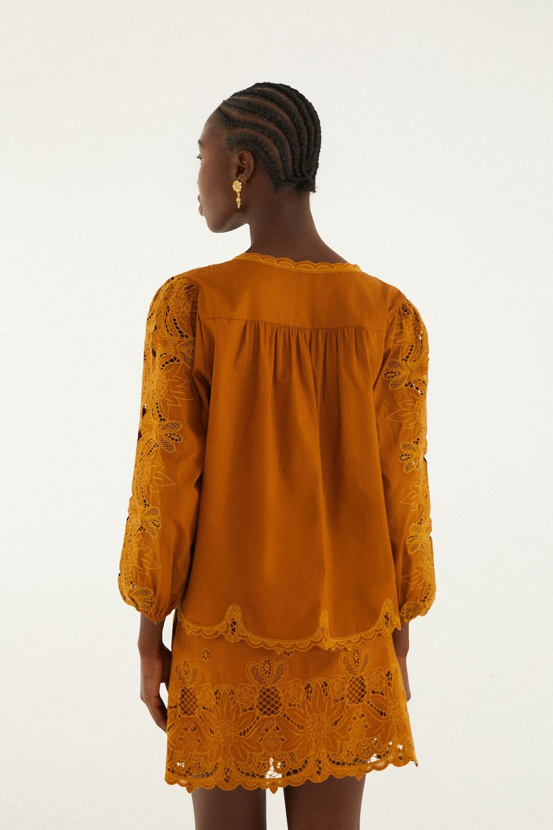 Camel Richelieu Long Sleeve Blouse 3