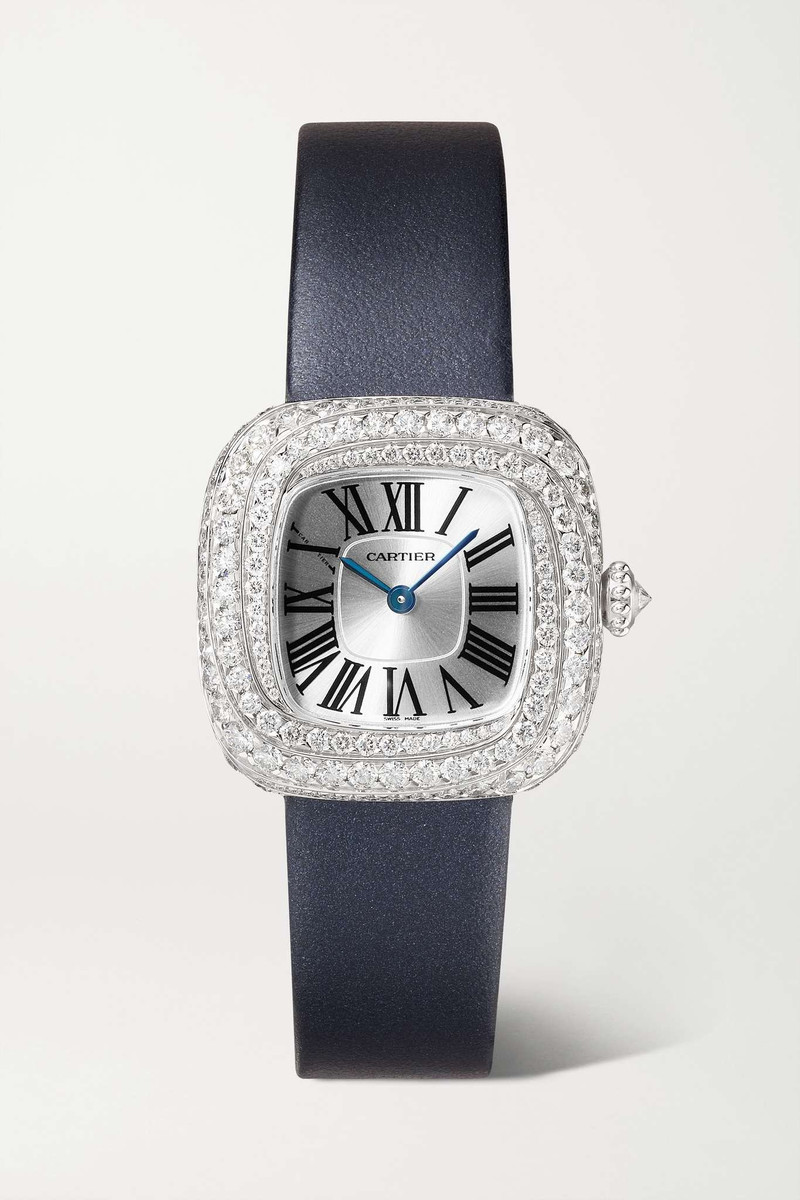 Coussin de Cartier medium 31mm 18-karat rose gold, leather and diamond watch - 1