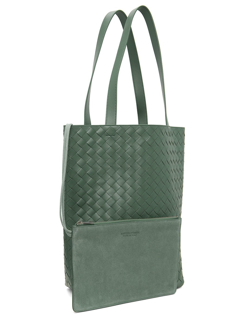 Bottega Veneta Green Small Intrecciato Tote outlook