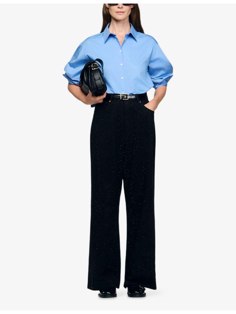 Sandro Rhinestone-Embellished Wide-Leg Jeans outlook