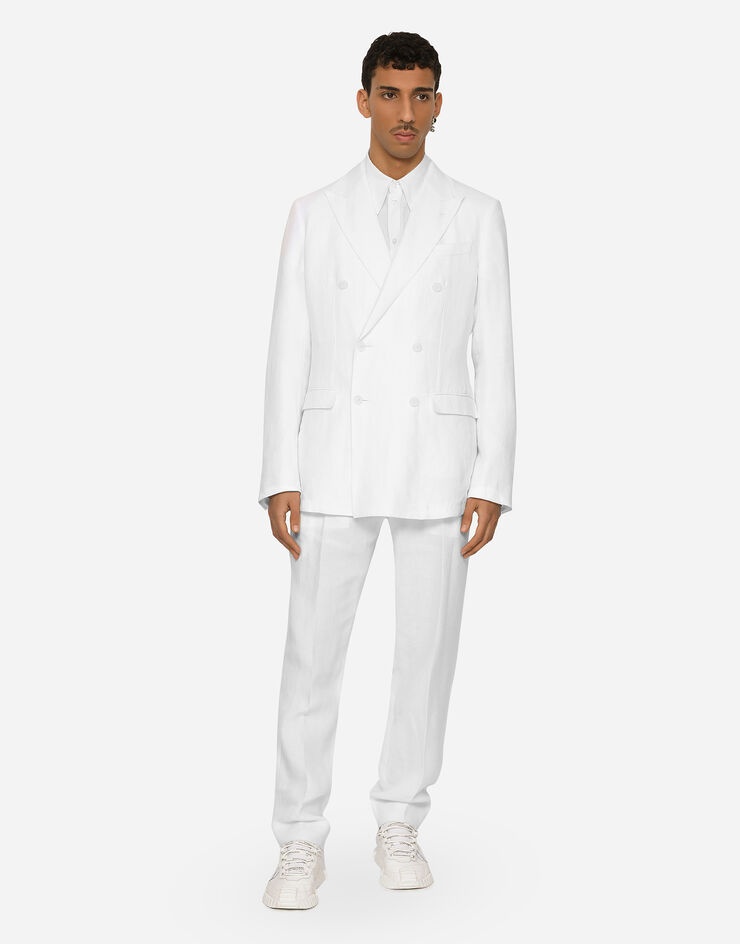Double-breasted linen Taormina jacket - 5