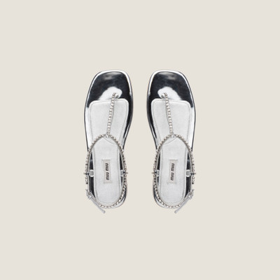Miu Miu Metallic technical fabric thong sandals outlook