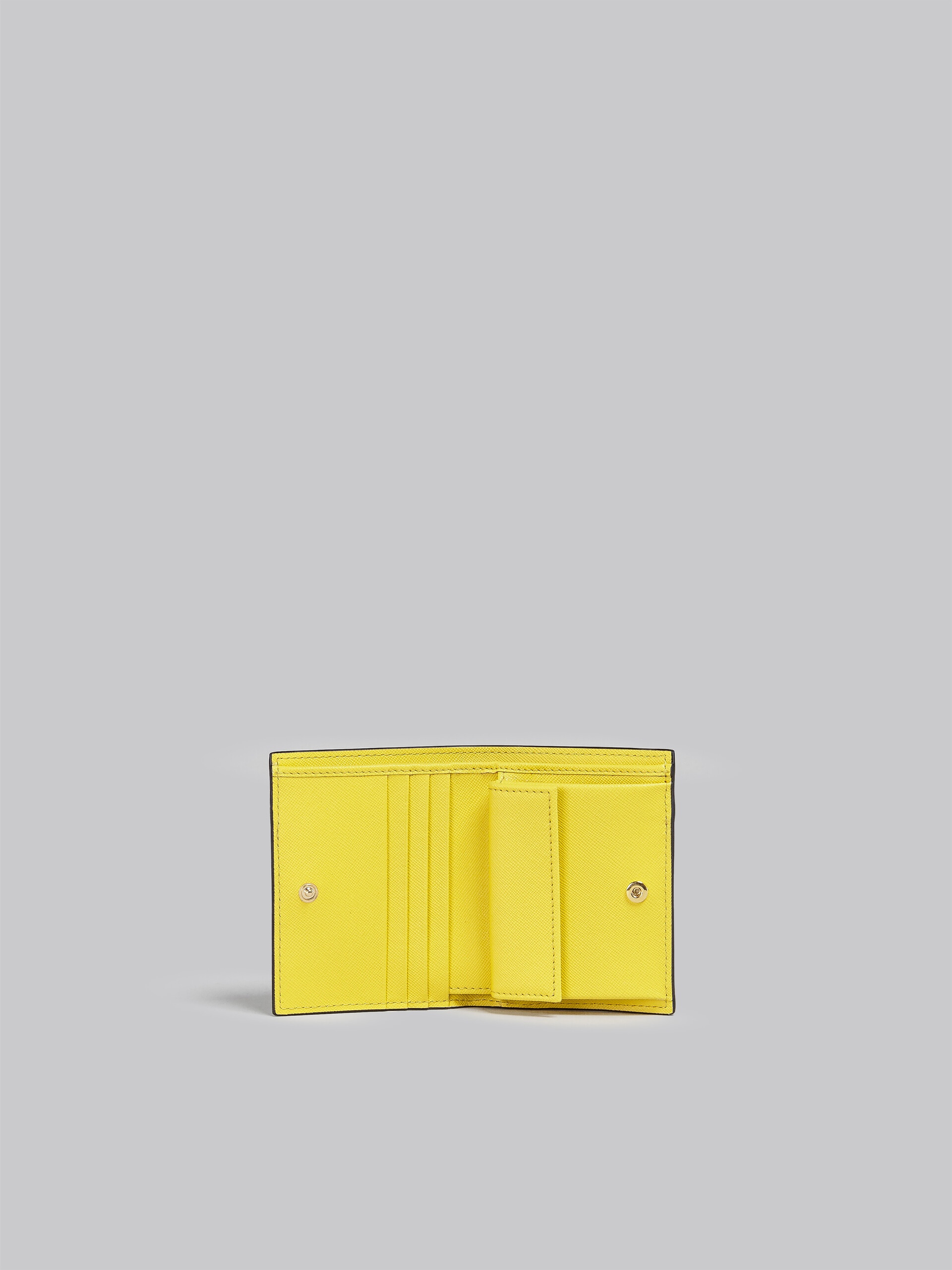 YELLOW AND WHITE SAFFIANO LEATHER BI-FOLD WALLET - 2