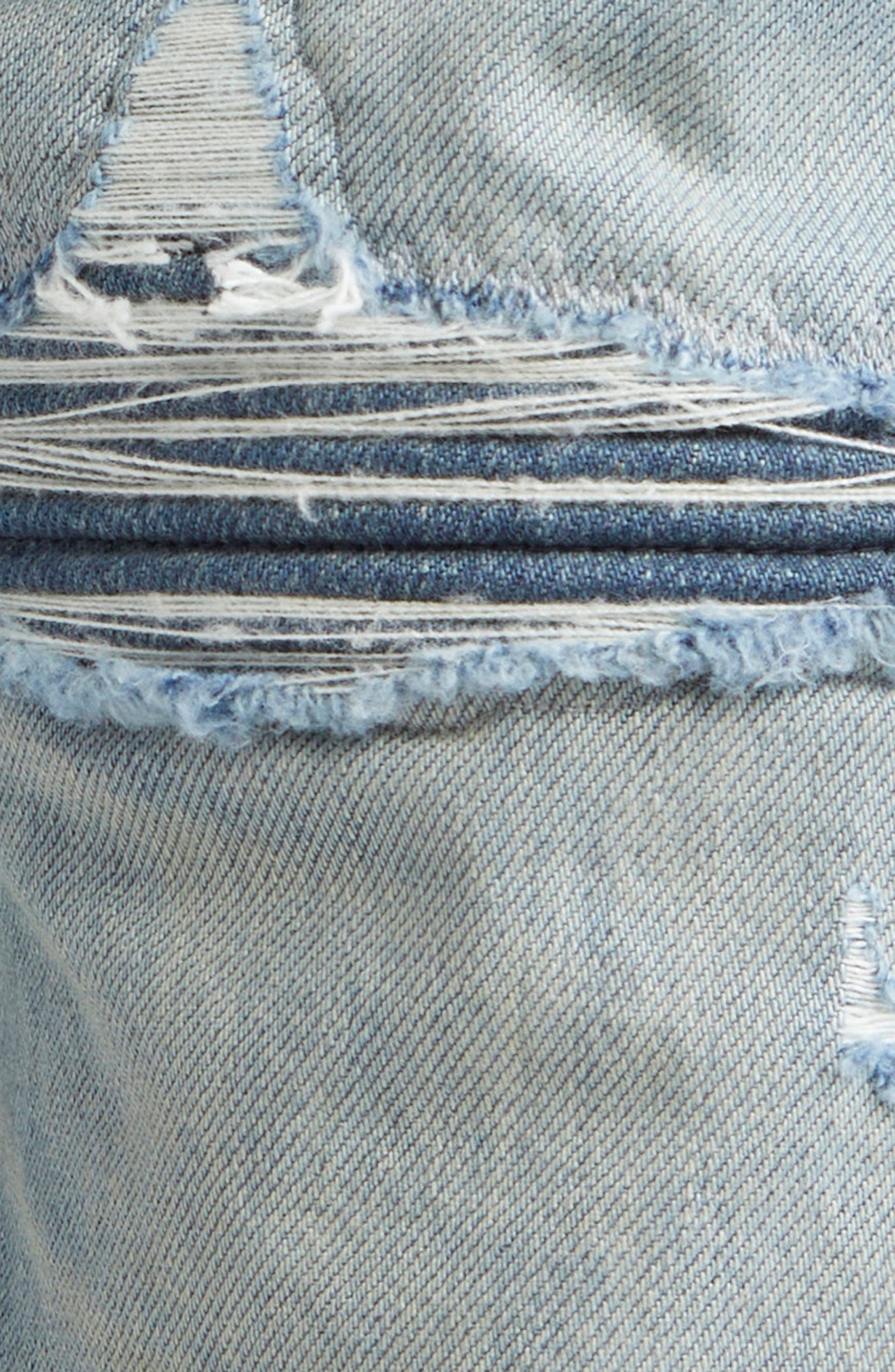 AMIRI MX1 Ripped Straight Leg Jeans in Honeycomb Indigo at Nordstrom - 7
