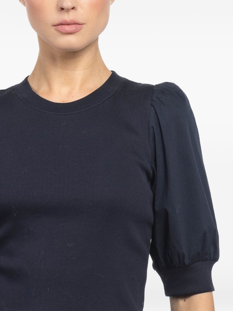Coralee puff-sleeve ribbed top 5