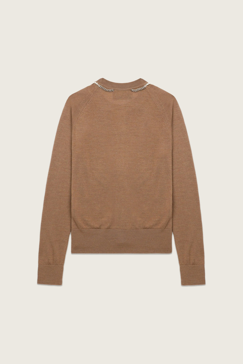 Simone Rocha Pearl & Chain Bow Cardigan outlook