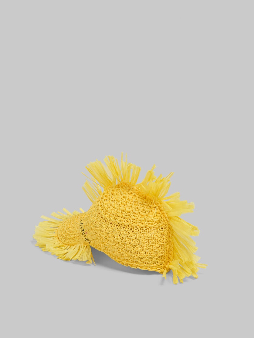 YELLOW RAFFIA-EFFECT BASEBALL CAP - 3