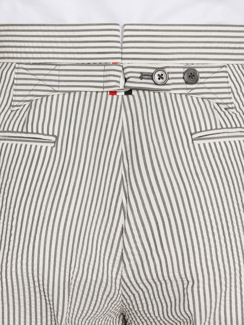 Medium Grey Wool Seersucker Classic Backstrap Short 6