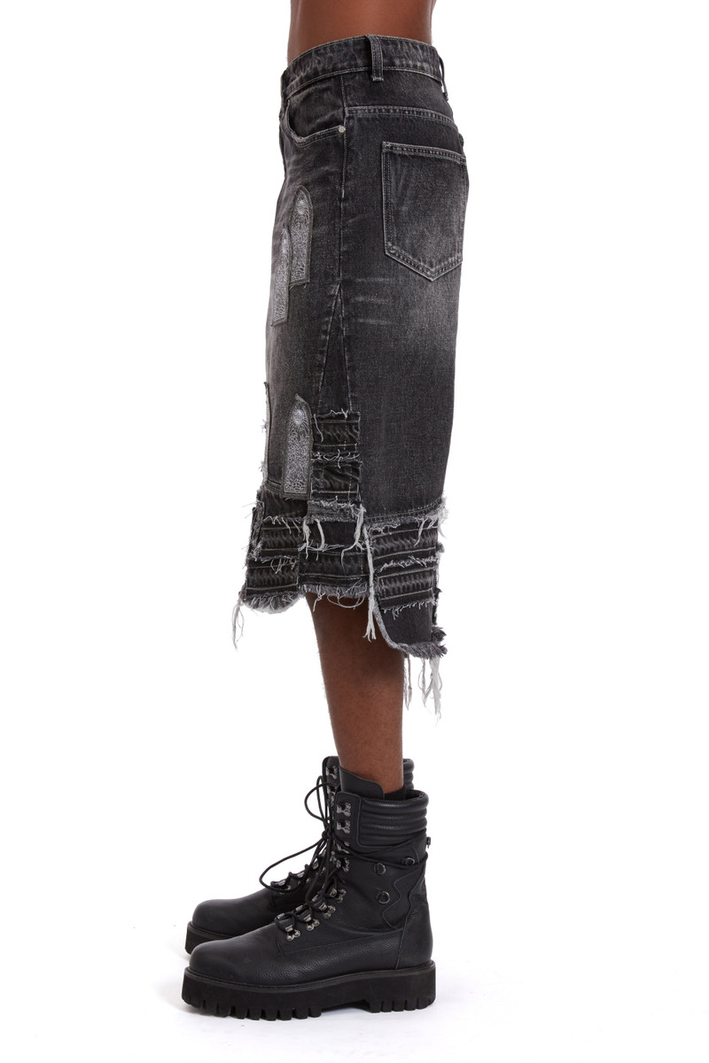 PATCHED ARCH BLOWOUT DENIM SHORT 5