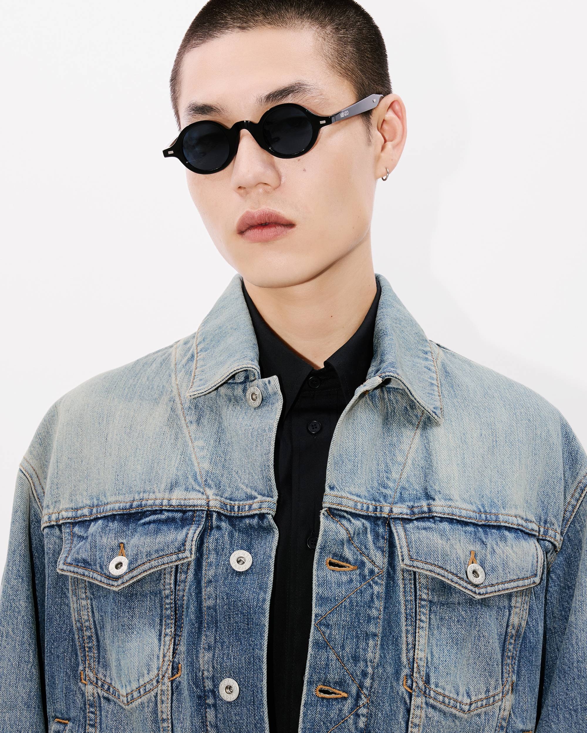 'KENZO Pop' embroidered trucker jacket in japanese denim - 7