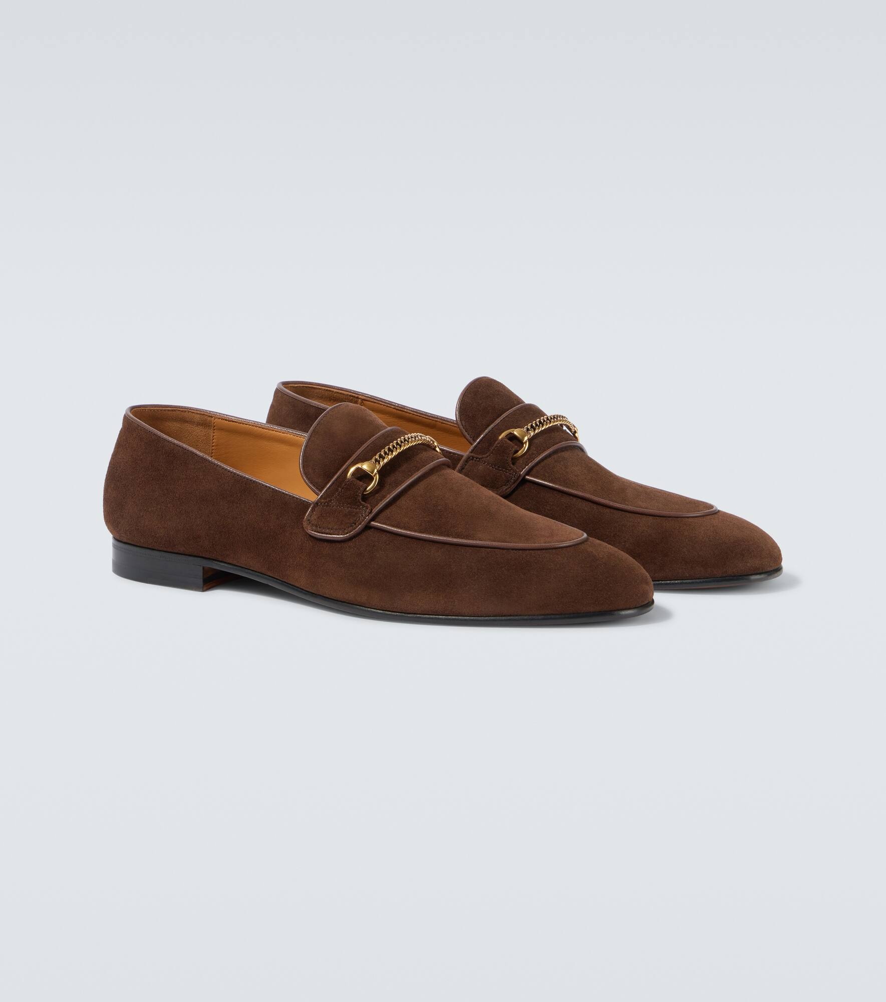 Liam chain-detail suede loafers - 5