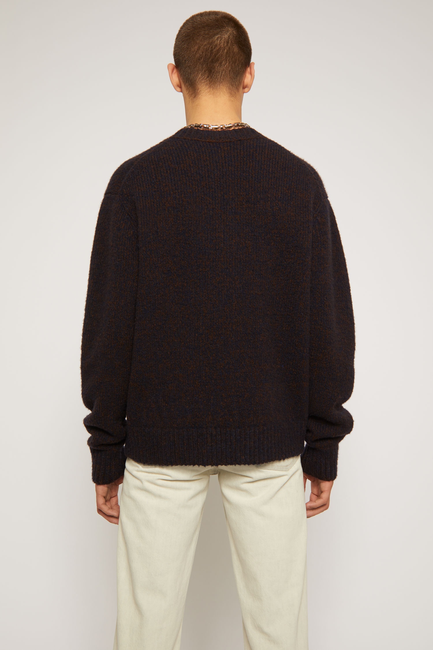 Melange sweater navy/brown - 3