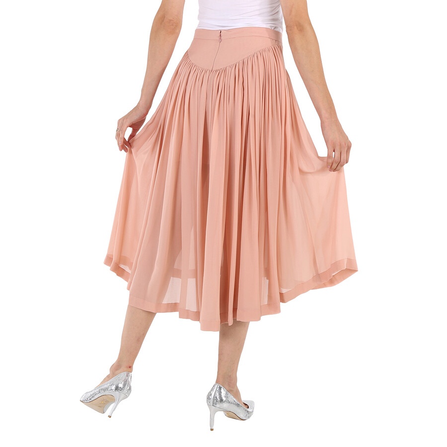 Stella McCartney Ladies Rose, Rose Pleated Silk Midi Flare Skirts - 4