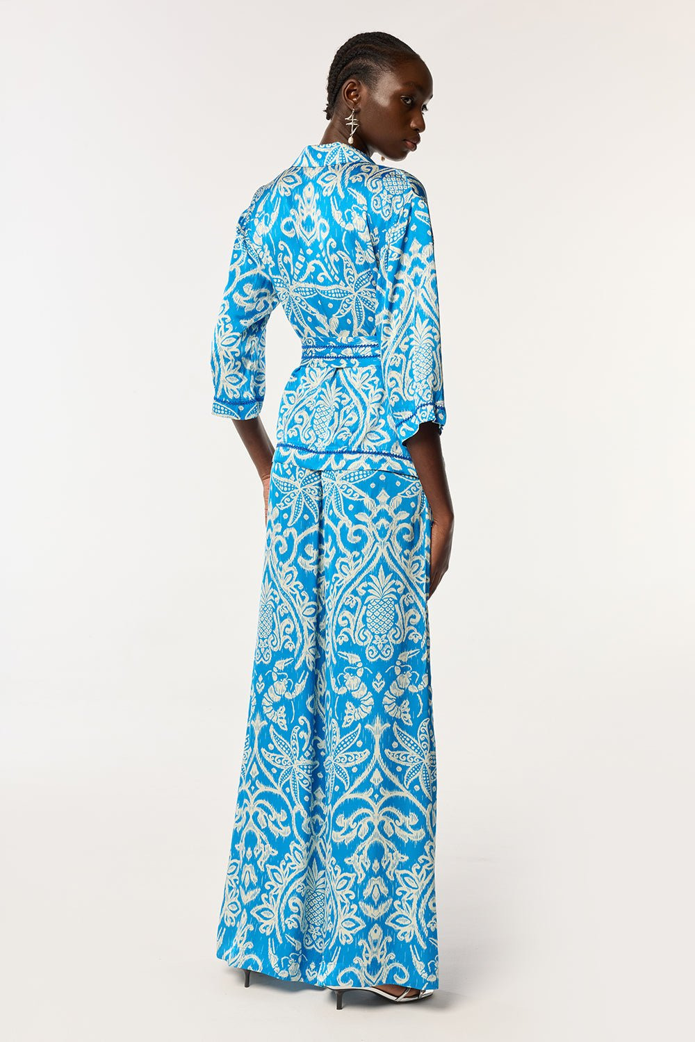 Pant Clea - Turquoise Macro Ikat - 3