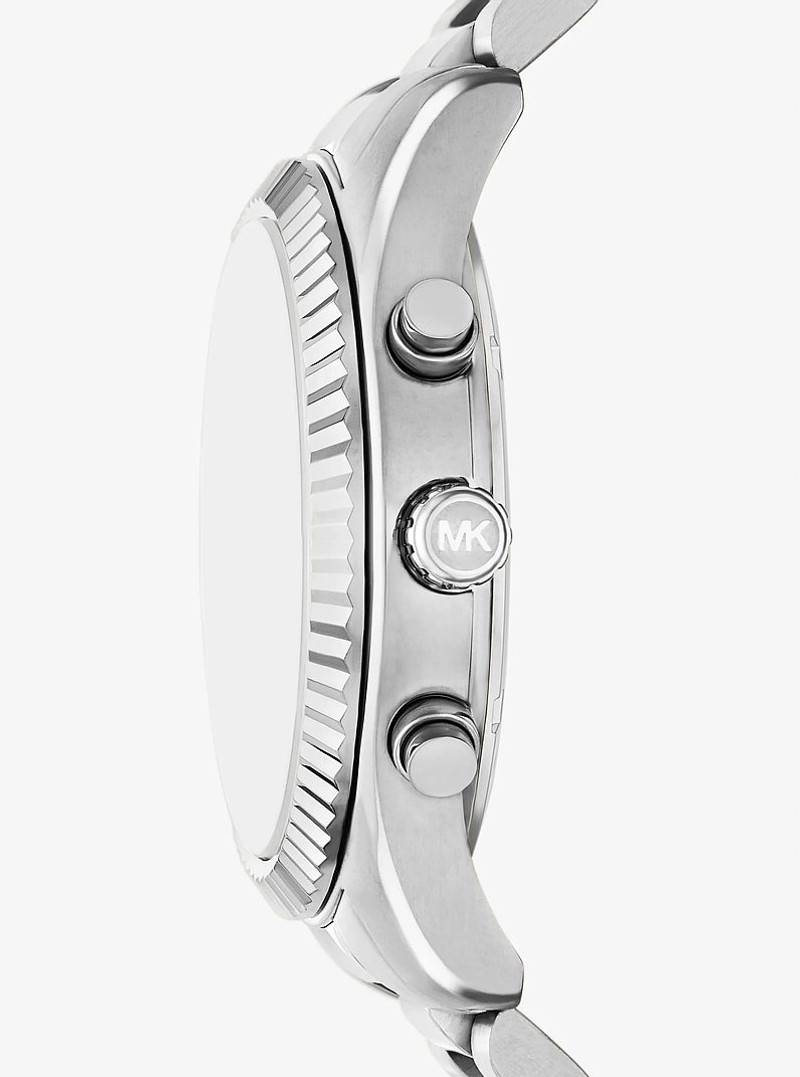 MICHAEL KORS Oversized Lexington Silver-Tone Watch outlook