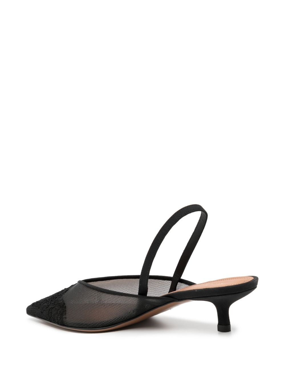 40mm lace-detailing slingback pumps - 3