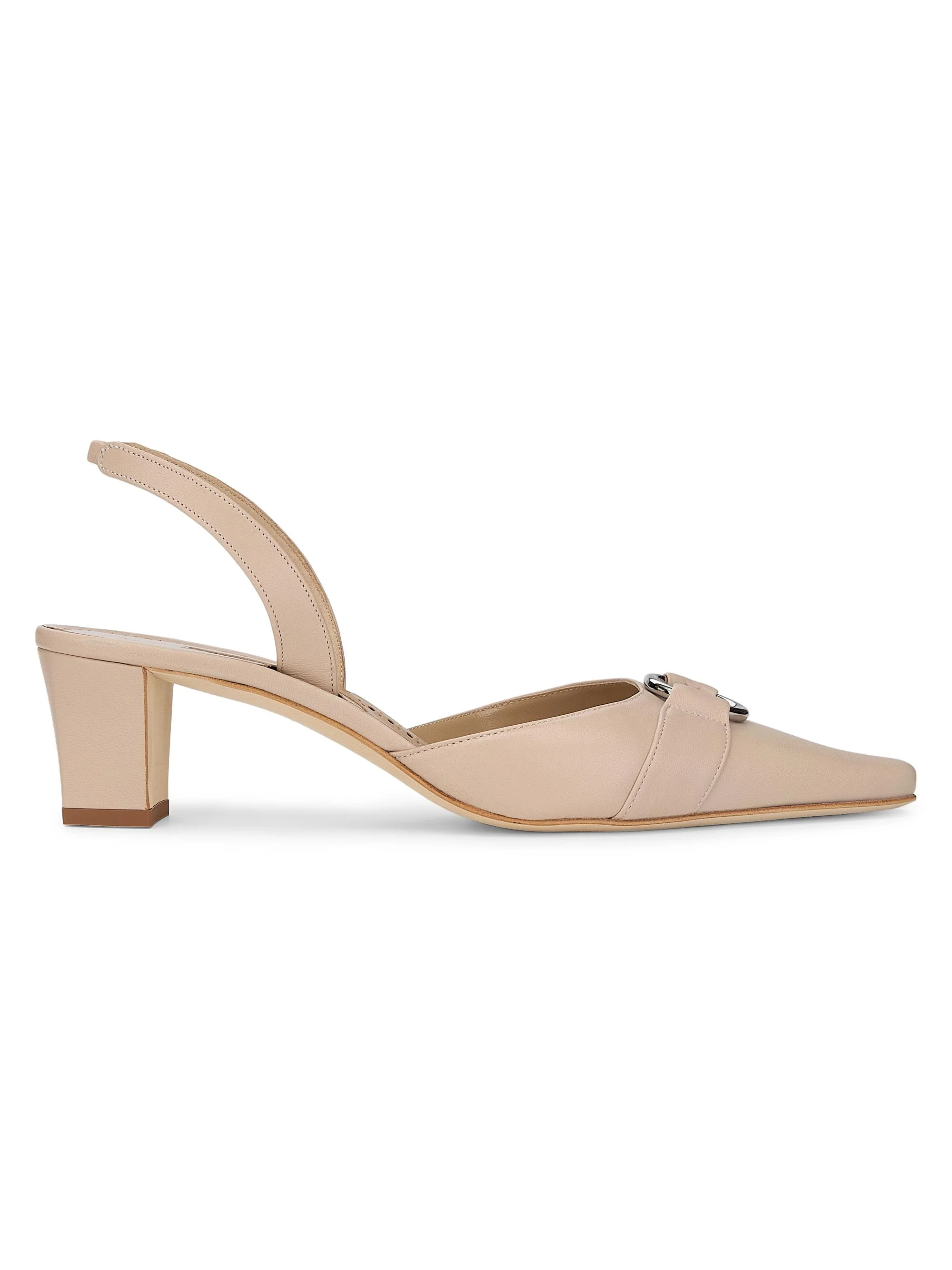 Women's Trixa 50MM Leather Pumps - Beige - 1