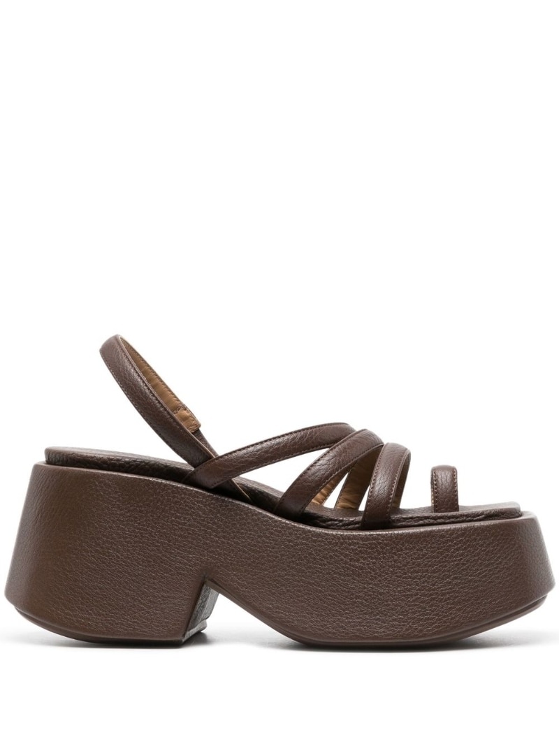 sling-back leather sandals - 1