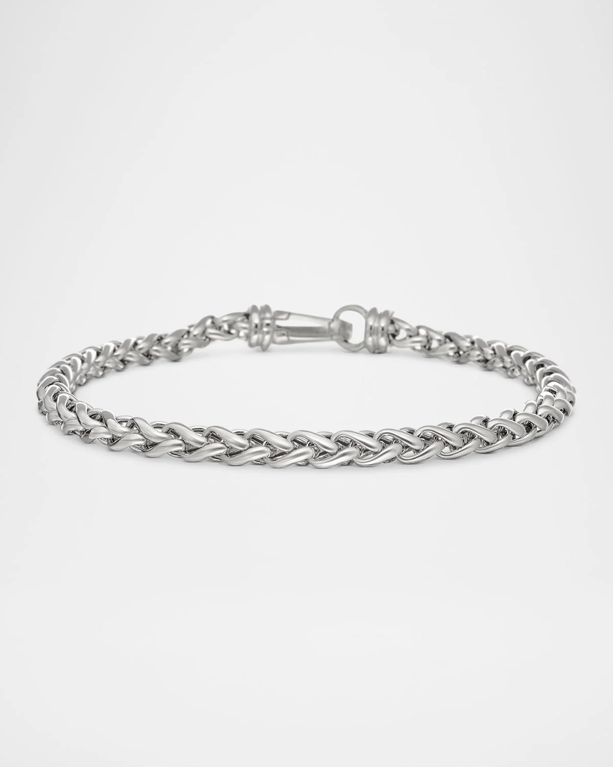 Men's Wheat Chain Bracelet in Silver, 4mm - 1