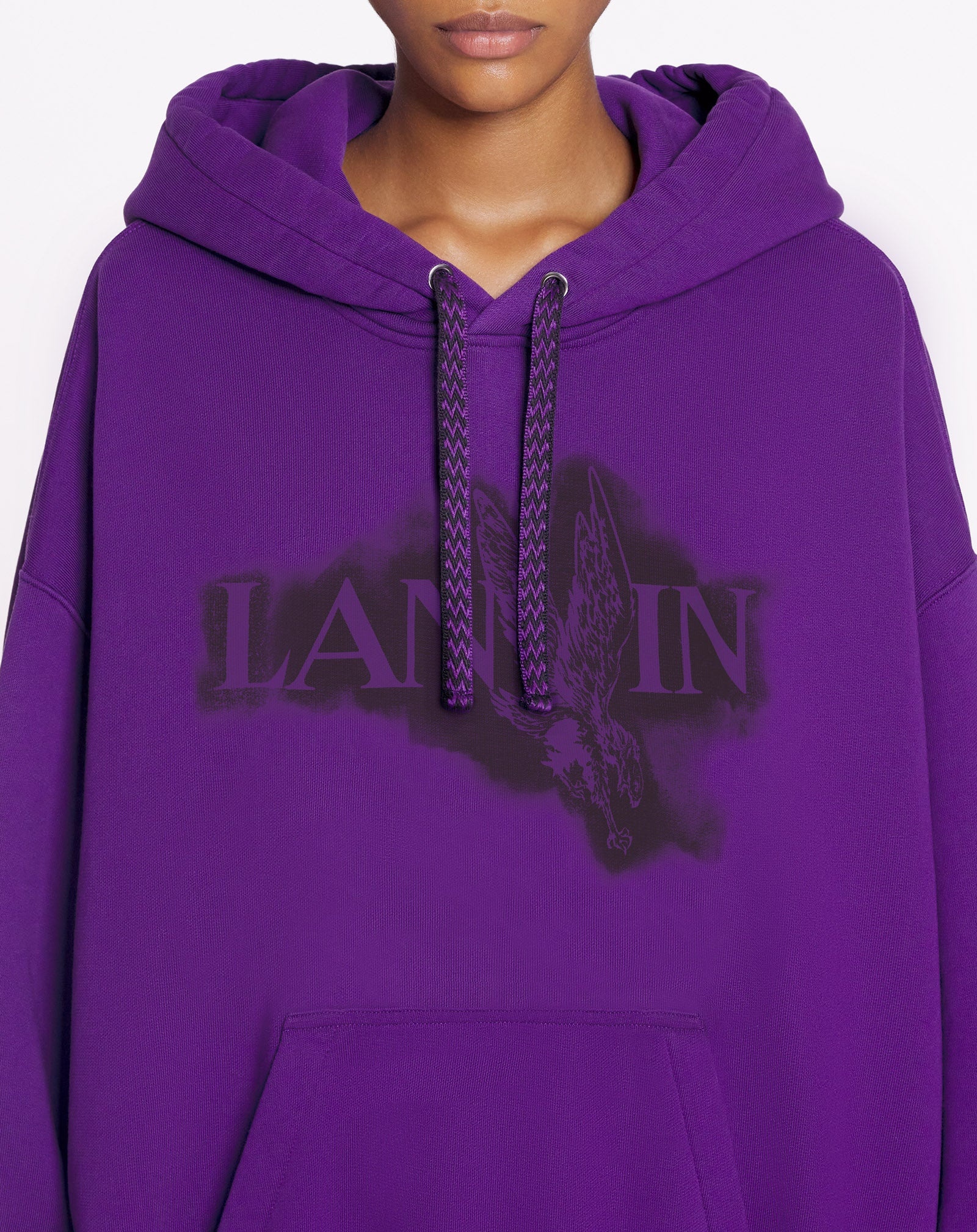 LANVIN X FUTURE UNISEX BAGGY HOODIE WITH EAGLE PRINT - 5