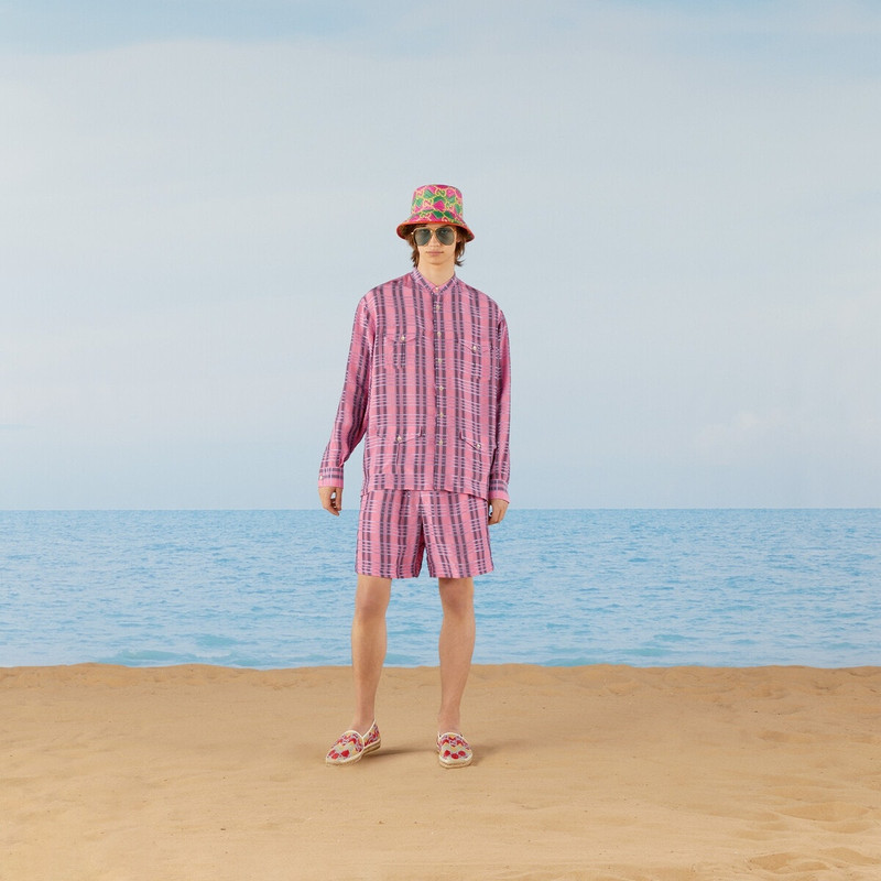 GUCCI Check satin shorts outlook